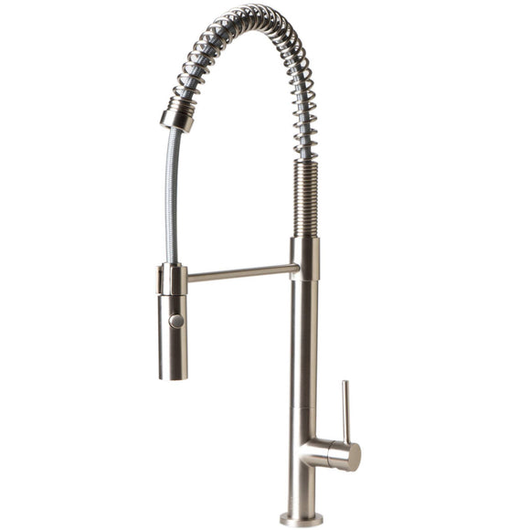ALFI Brand ABKF3732-BN Brushed Nickel Commercial Spring Kitchen Faucet