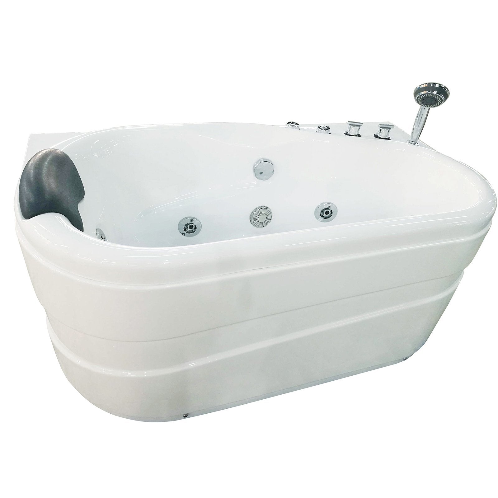 Eago AM189ETL-R 72 Acrylic Whirlpool Bathtub w/ Fixtures, Right Drain - White