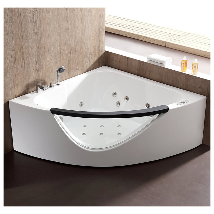 EAGO AM199ETL 5ft Clear Rounded Corner Acrylic Whirlpool Bathtub for Two