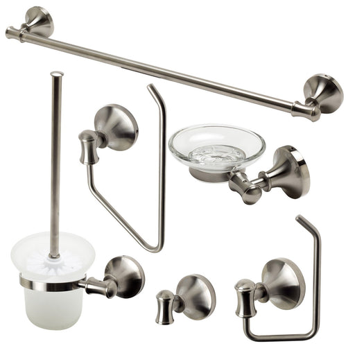 ALFI Brand AB9521-BN Brushed Nickel 6 Piece Matching Bathroom Accessory Set