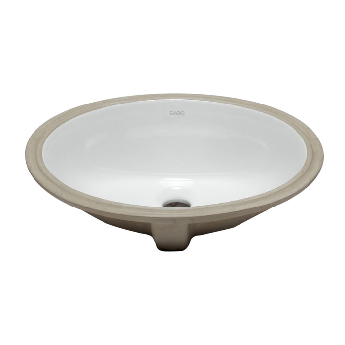 EAGO BC224 White Ceramic 18" x 15" Undermount Oval Bathroom Sink
