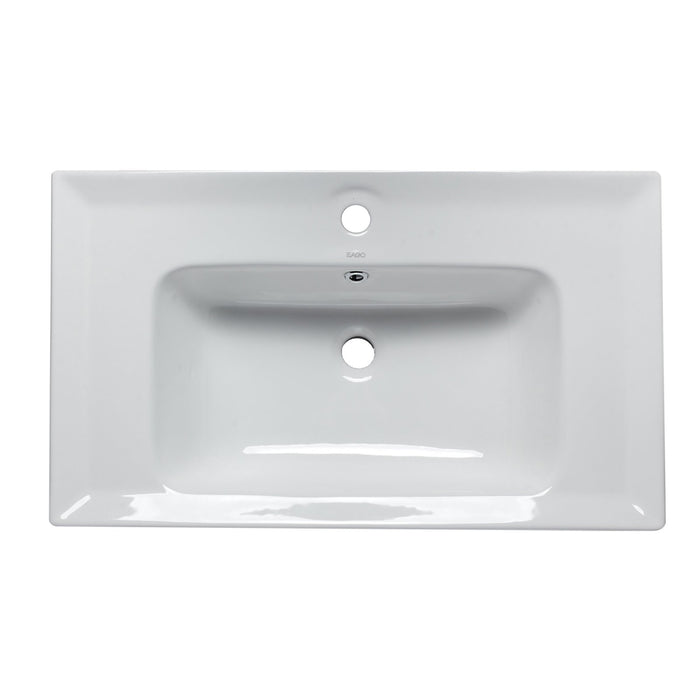 EAGO BH003 White Ceramic 32" x 19" Rectangular Drop in Sink