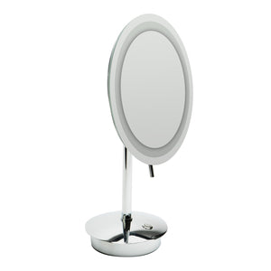 ALFI Brand ABM9FLED-PC Polished Chrome Tabletop Round 9" 5x Magnifying Cosmetic Mirror with Light