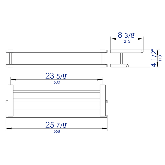 ALFI Brand AB9564-BN Brushed Nickel 26 inch Towel Bar & Shelf Bathroom Accessory