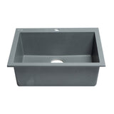 ALFI Brand AB2420DI-T Titanium 24" Drop-In Granite Composite Kitchen Sink