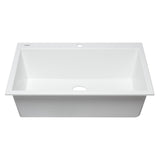 ALFI AB3322DI-W White 33" Single Bowl Drop in Granite Composite Kitchen Sink