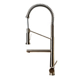 ALFI Brand ABKF3787-BN Brushed Nickel Double Spout Commercial Spring Kitchen Faucet
