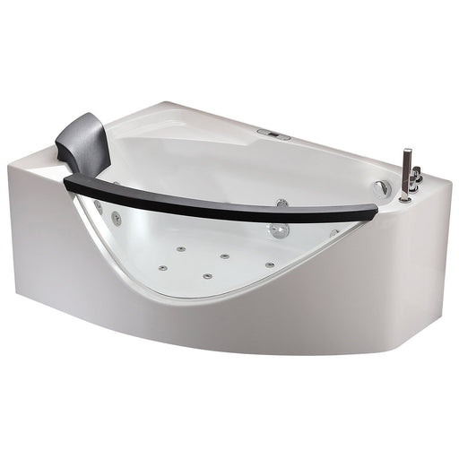 EAGO AM198ETL-R 5 ft Clear Rounded Right Corner Acrylic Whirlpool Bathtub
