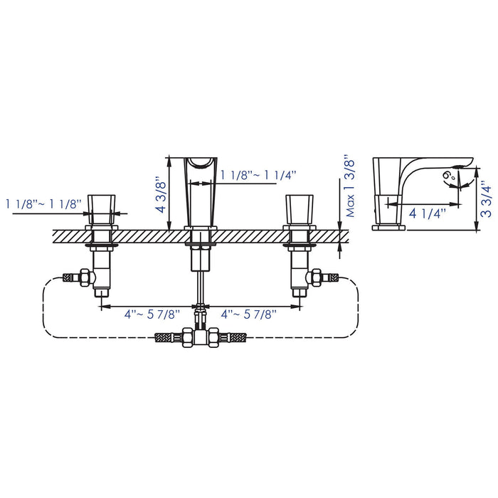 ALFI Brand AB1782-BN Brushed Nickel Widespread Modern Bathroom Faucet