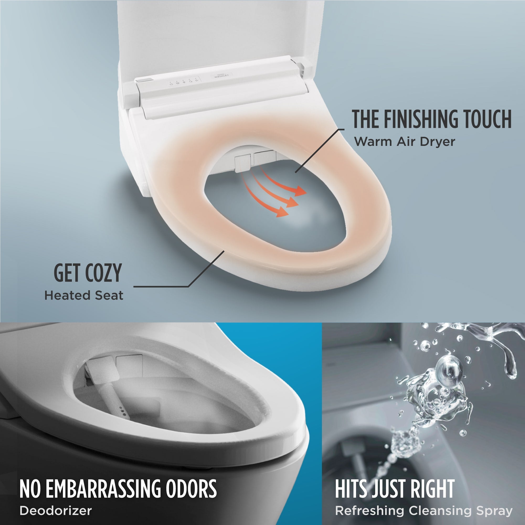 C100 Electronic Bidet deals Toilet Cleansing Water, Heated Seat, Deodorizer, Warm Air