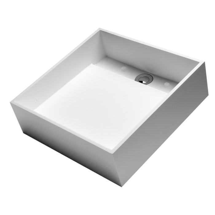 ALFI Brand ABRS14S 14" Square White Matte Solid Surface Resin Sink