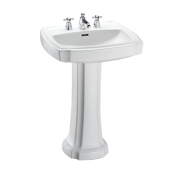 TOTO Guinevere Pedestal Bathroom Sink for 8" Center Faucets, Cotton White, SKU: LPT972.8#01