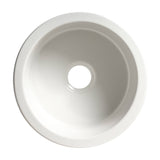 ALFI Brand ABF1818R-W White Round 18" x 18" Undermount/Drop in Fireclay Prep Sink