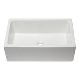ALFI AB3018HS-W 30 inch White Smooth / Fluted Single Bowl Fireclay Farm Sink