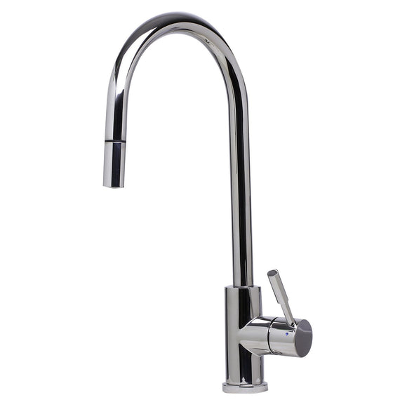 ALFI AB2028-PSS Solid Polished Stainless Steel Single Hole Pull Down Faucet