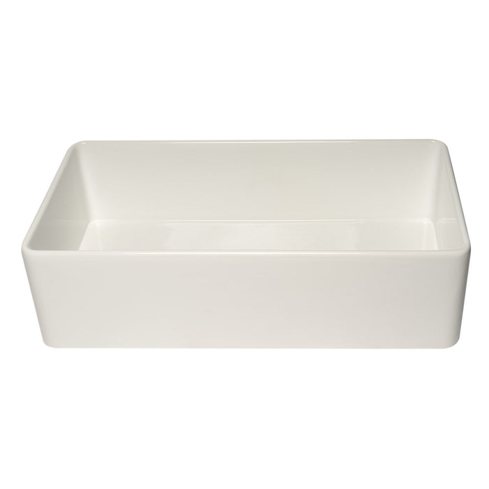 ALFI Brand ABF3618 36" White Thin Wall Single Bowl Smooth Apron Fireclay Kitchen Farm Sink
