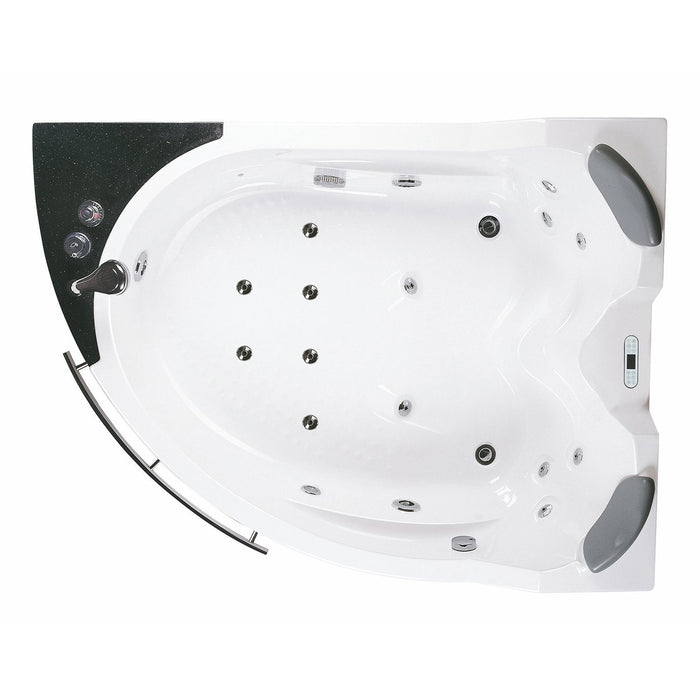 EAGO AM113ETL-L 5.5 ft Left Corner Acrylic White Whirlpool Bathtub for Two