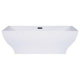 ALFI AB8840 67 inch White Rectangular Acrylic Free Standing Soaking Bathtub