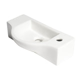 ALFI Brand ABC114 White 18" Small Wall Mounted Ceramic Sink with Faucet Hole