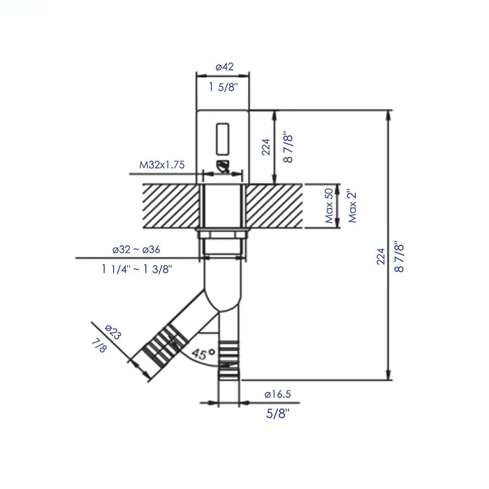 ALFI Brand AB2609-PC Polished Chrome Air Gap Cover and Tube for Dishwasher