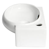 ALFI Brand ABC117 White 17" Small Wall Mounted Ceramic Sink with Faucet Hole