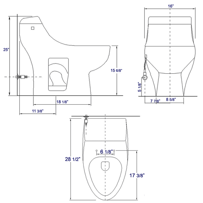 Eago TB108 One Piece High Efficiency Low Flush Eco-Friendly Ceramic Toilet