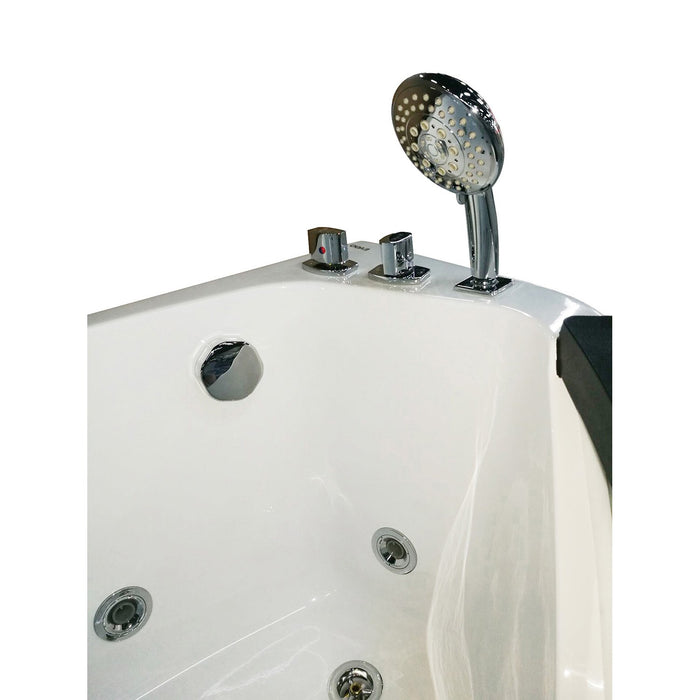 EAGO AM198ETL-R 5 ft Clear Rounded Right Corner Acrylic Whirlpool Bathtub