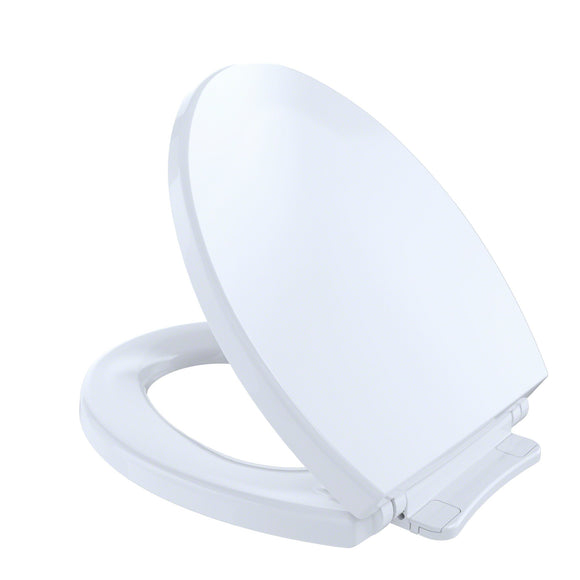 TOTO SoftClose Non Slamming, Slow Close Round Toilet Seat and Lid, Cotton White, SKU: SS113#01