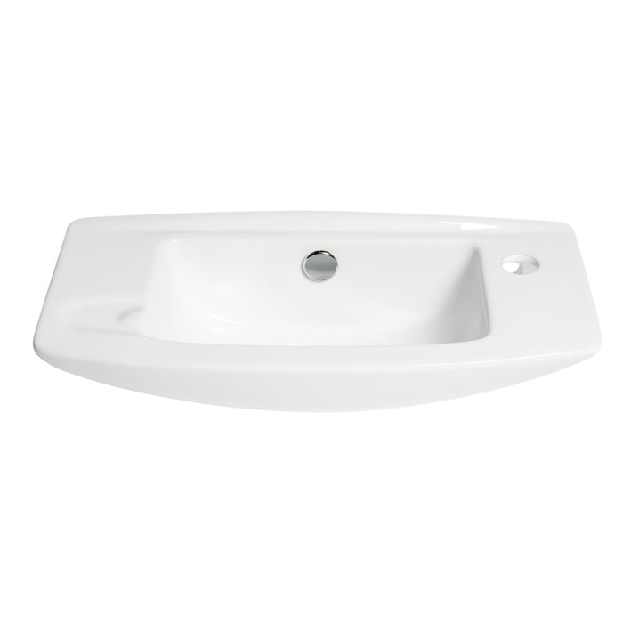 ALFI Brand ABC115 White 20" Small Wall Mounted Ceramic Sink with Faucet Hole