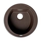 ALFI Brand AB2020DI-C Chocolate 20" Drop-In Round Granite Comp Kitchen Prep Sink