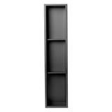 ALFI Brand 8" x 36" Black Matte Stainless Steel Vertical Triple Shelf Bath Shower Niche