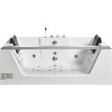 EAGO AM196ETL 6 ft Clear Rectangular Acrylic Whirlpool Bathtub for Two