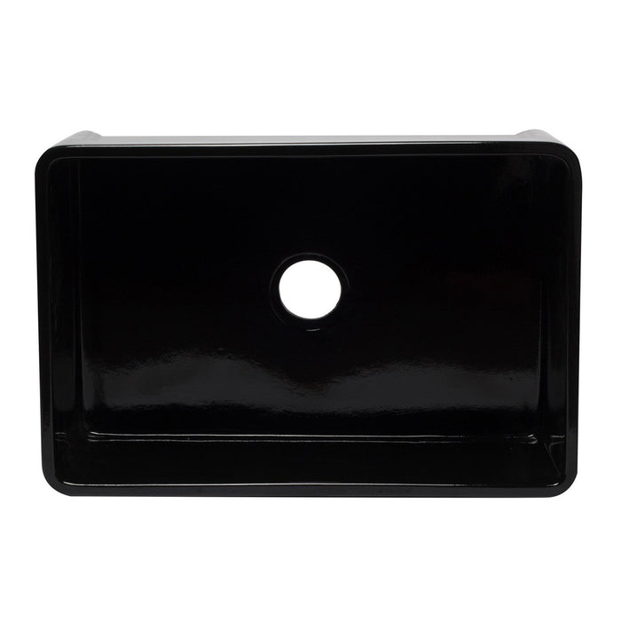 ALFI AB3020SB-BG 30 inch Black Reversible Single Bowl Fireclay Farmhouse Kitchen Sink
