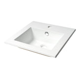 ALFI Brand ABC801 White Modern 17" Square Drop-in Ceramic Sink with Faucet Hole