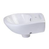 ALFI Brand AB106 White Small Porcelain Wall Mount Basin with Overflow