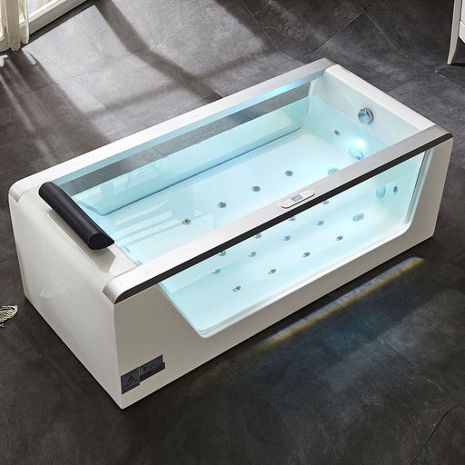 EAGO AM152ETL-5 5 ft Clear Rectangular Acrylic Whirlpool Bathtub