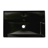 ALFI Brand ABC901-BM Black Matte 24" Modern Rectangular Above-Mount Ceramic Sink with Faucet Hole