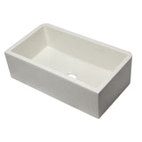 ALFI 33" Biscuit Smooth Apron Solid Thick Wall Fireclay Single Bowl Farm Sink