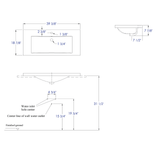 EAGO BH002 White Ceramic 40" x 19" Rectangular Drop in Sink