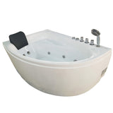 EAGO AM161-R 5' Single Person Corner White Whirlpool Bath Tub - Drain on Right