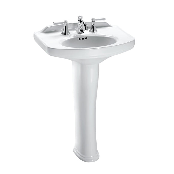 TOTO Dartmouth Pedestal Bathroom Sink Front for 4" Center Faucets, Cotton White, SKU: LPT642.4#01