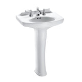 TOTO LPT642.8#01 Dartmouth Rectangular Pedestal Bathroom Sink with Arched Front for 8" Faucets