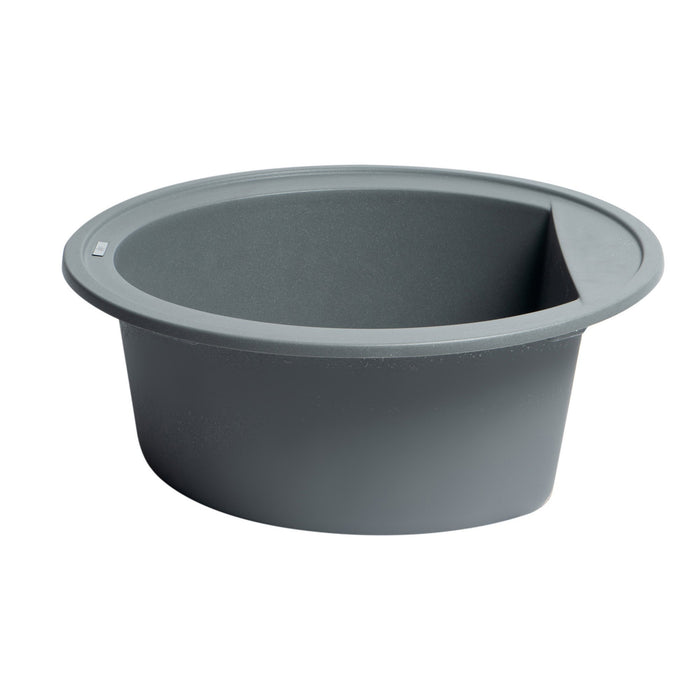 ALFI Brand AB2020DI-T Titanium 20" Drop-In Round Granite Comp Kitchen Prep Sink