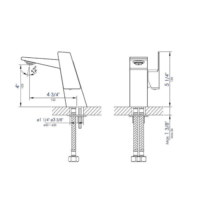 ALFI Brand AB1470-BM Black Matte Single Hole Bathroom Faucet