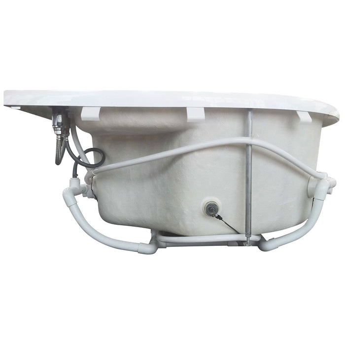 EAGO AM124ETL-L 6 ft Left Corner Acrylic White Whirlpool Bathtub for Two