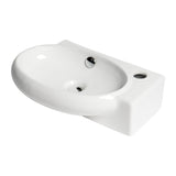 ALFI Brand ABC117 White 17" Small Wall Mounted Ceramic Sink with Faucet Hole