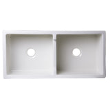 ALFI AB3918DB-B 39" Biscuit Smooth Apron Wall Fireclay Double Bowl Farm Sink
