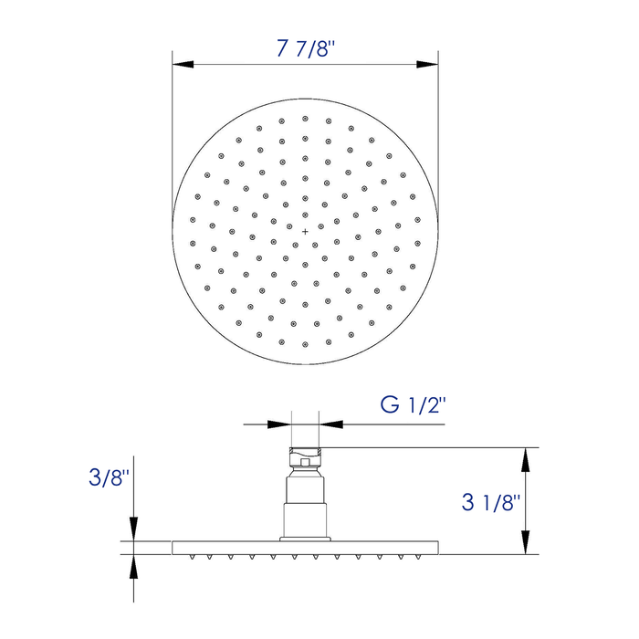 ALFI Brand LED8R-BN Brushed Nickel 8" Round Multi Color LED Rain Shower Head