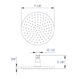 ALFI Brand LED8R-PC Polished Chrome 8" Round Multi Color LED Rain Shower Head