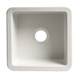 ALFI Brand ABF1818S-W White Square 18" x 18" Undermount/Drop in Fireclay Prep Sink